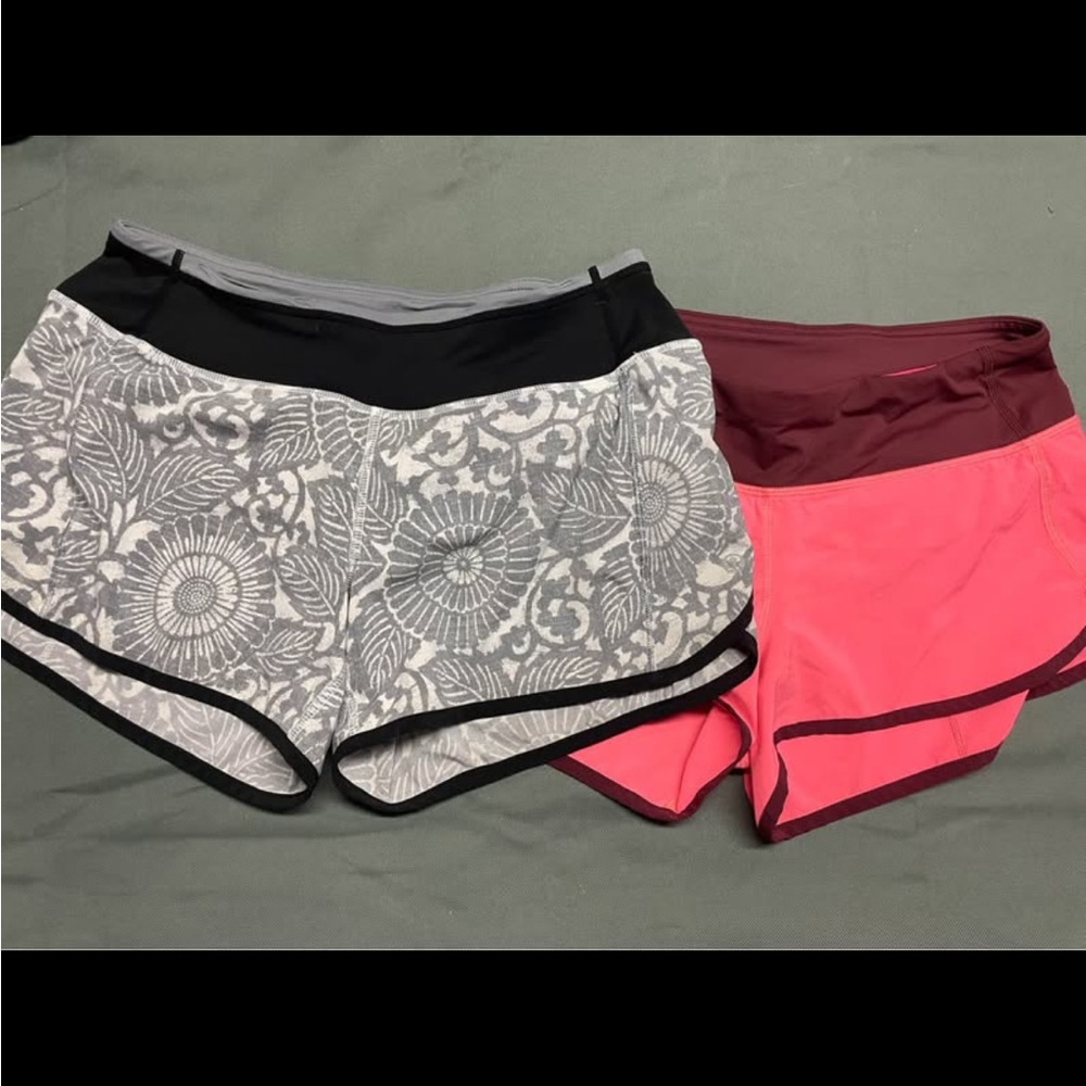 lululemon athletica Gray and Pink Athletic Shorts